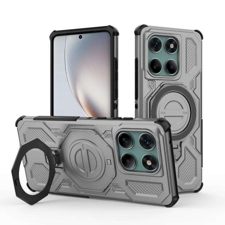 For Motorola Edge 60 Fusion 5G Global J-20 Solid Color MagSafe Magnetic TPU+PC Phone Case(Grey)