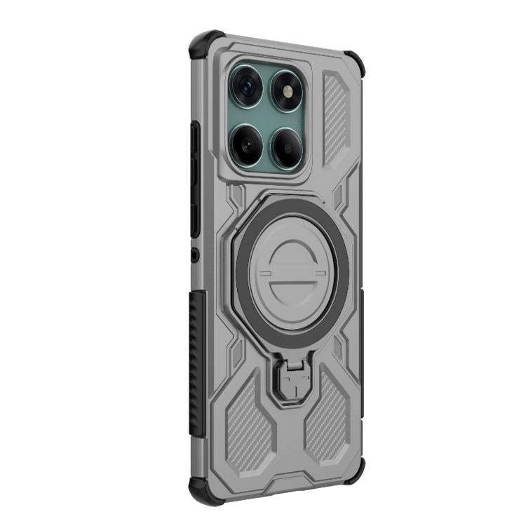 For Motorola Edge 60 Fusion 5G Global J-20 Solid Color MagSafe Magnetic TPU+PC Phone Case(Grey)