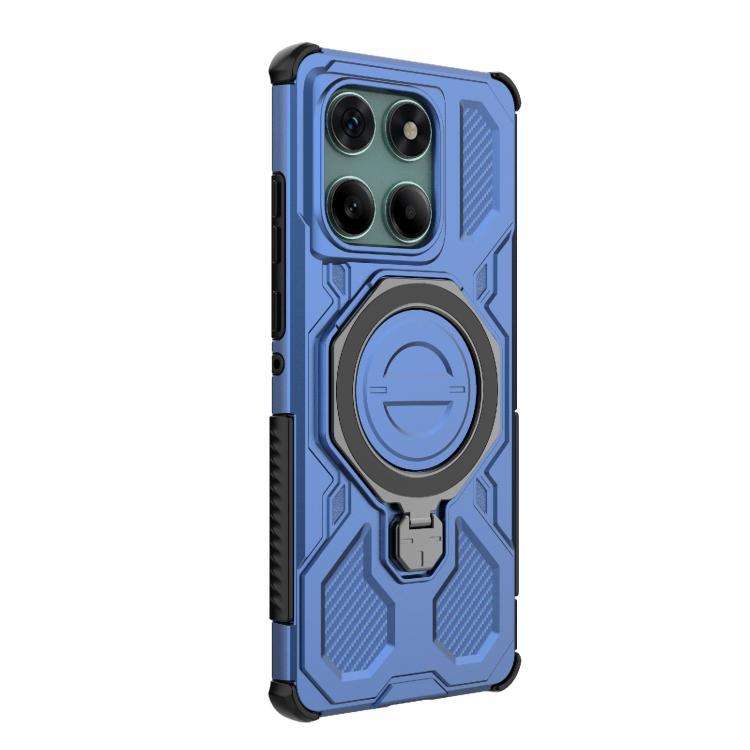 For Motorola Edge 60 Fusion 5G Global J-20 Solid Color MagSafe Magnetic TPU+PC Phone Case(Blue)