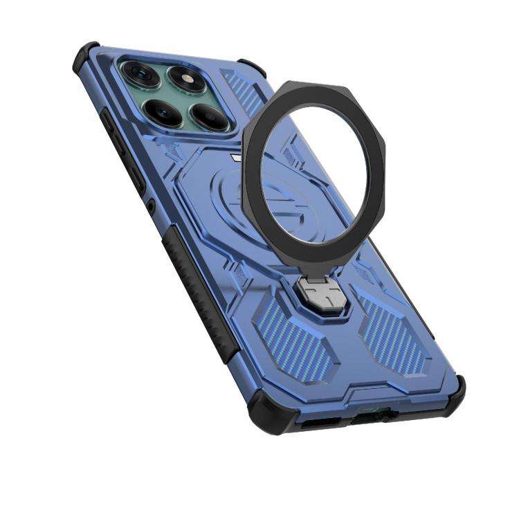 For Motorola Edge 60 Fusion 5G Global J-20 Solid Color MagSafe Magnetic TPU+PC Phone Case(Blue)