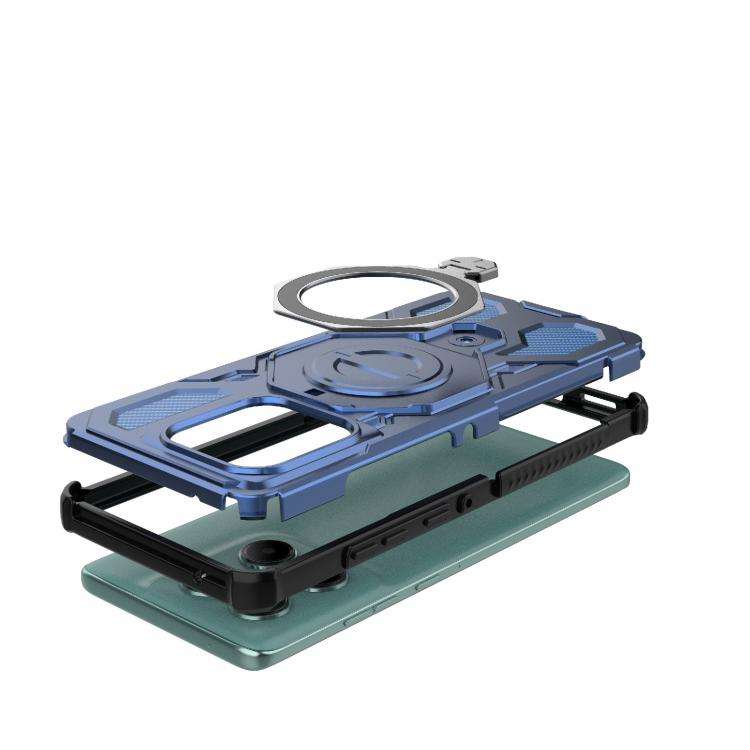 For Motorola Edge 60 Fusion 5G Global J-20 Solid Color MagSafe Magnetic TPU+PC Phone Case(Blue)