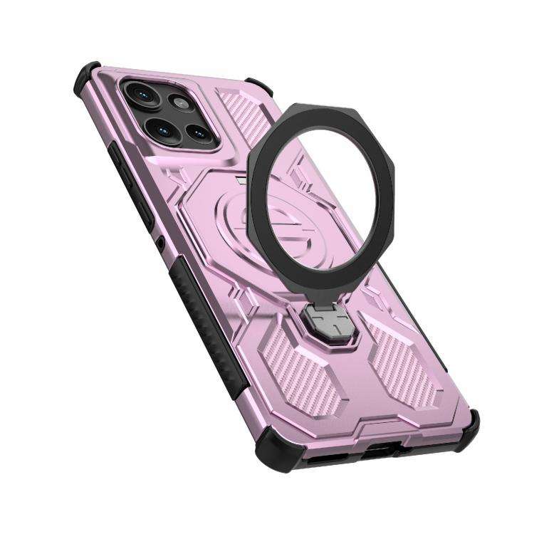 For Motorola Edge 50 5G Global J-20 Solid Color MagSafe Magnetic TPU+PC Phone Case(Pink)