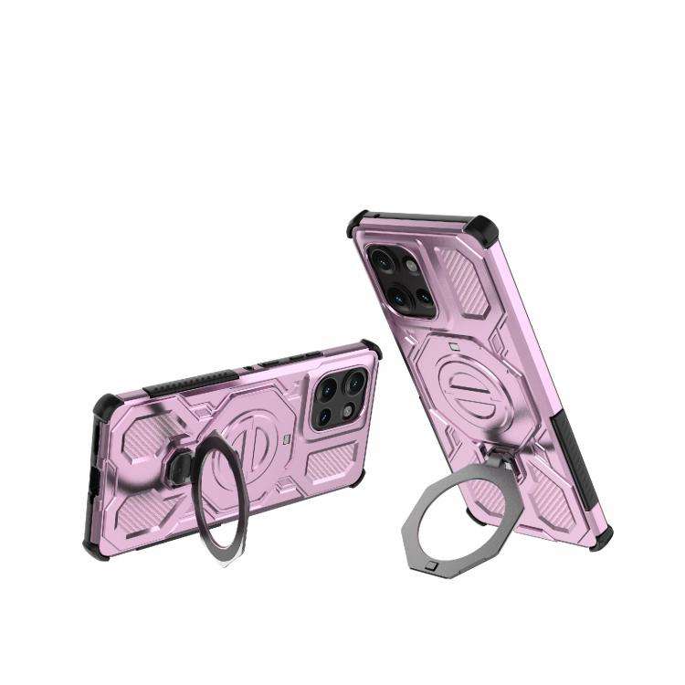For Motorola Edge 50 5G Global J-20 Solid Color MagSafe Magnetic TPU+PC Phone Case(Pink)