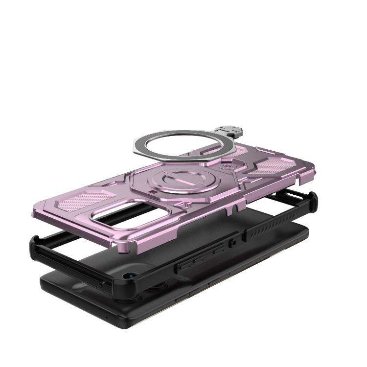 For Motorola Edge 50 5G Global J-20 Solid Color MagSafe Magnetic TPU+PC Phone Case(Pink)
