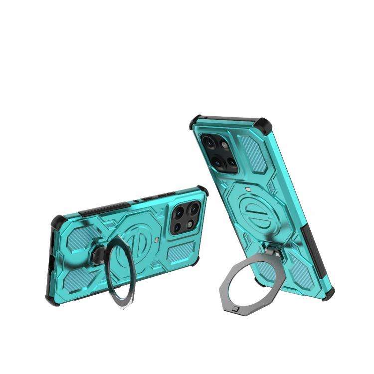 For Motorola Edge 50 5G Global J-20 Solid Color MagSafe Magnetic TPU+PC Phone Case(Lake Blue)