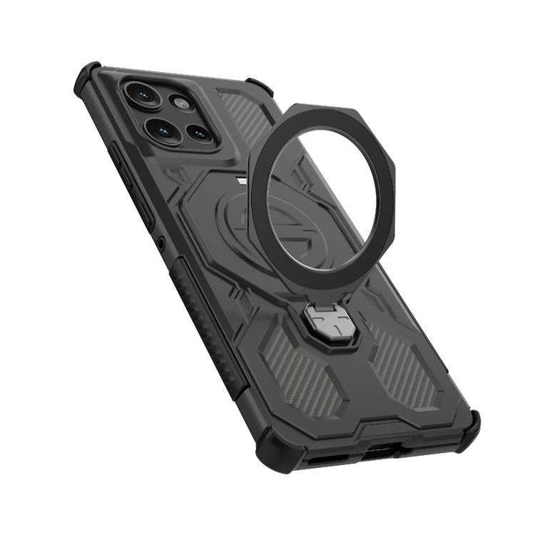For Motorola Edge 50 5G Global J-20 Solid Color MagSafe Magnetic TPU+PC Phone Case(Black)