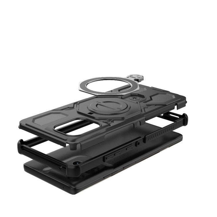 For Motorola Edge 50 5G Global J-20 Solid Color MagSafe Magnetic TPU+PC Phone Case(Black)