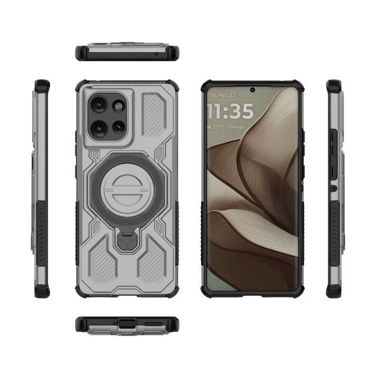 For Motorola Edge 50 5G Global J-20 Solid Color MagSafe Magnetic TPU+PC Phone Case(Grey)