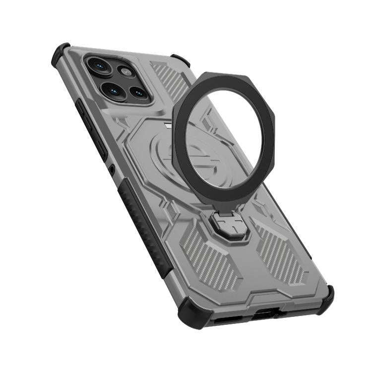 For Motorola Edge 50 5G Global J-20 Solid Color MagSafe Magnetic TPU+PC Phone Case(Grey)