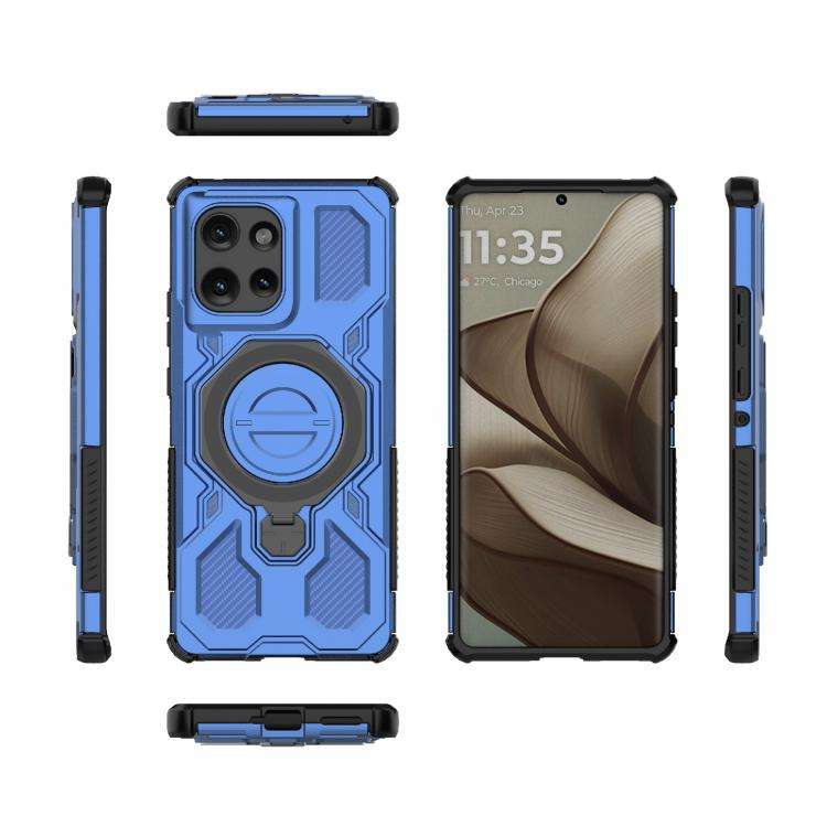 For Motorola Edge 50 5G Global J-20 Solid Color MagSafe Magnetic TPU+PC Phone Case(Blue)