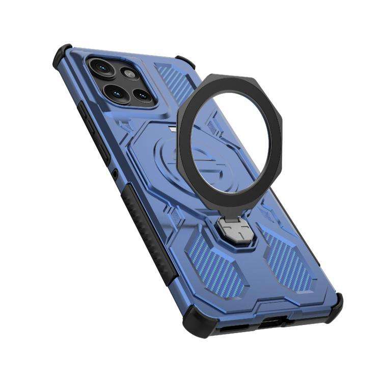 For Motorola Edge 50 5G Global J-20 Solid Color MagSafe Magnetic TPU+PC Phone Case(Blue)