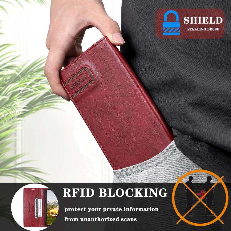 For Motorola Edge 60 Pro TTUDRCH RFID Retro Texture Magnetic Leather Phone Case(Red)