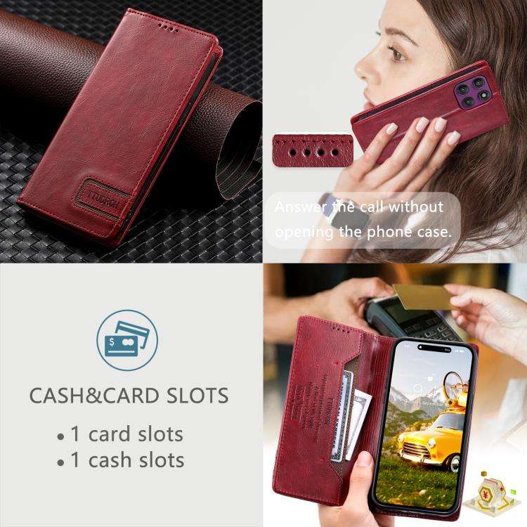 For Motorola Edge 60 Pro TTUDRCH RFID Retro Texture Magnetic Leather Phone Case(Red)
