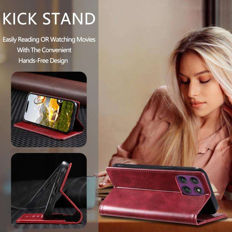 For Motorola Edge 60 Pro TTUDRCH RFID Retro Texture Magnetic Leather Phone Case(Red)