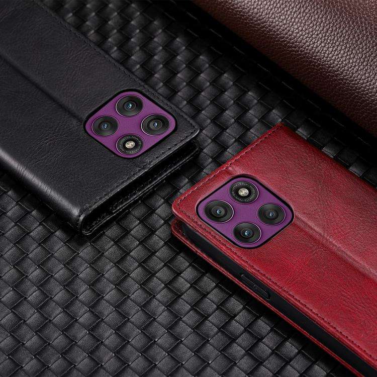 For Motorola Edge 60 Pro TTUDRCH RFID Retro Texture Magnetic Leather Phone Case(Red)