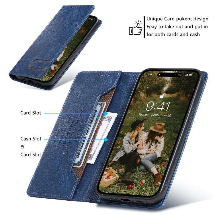For Motorola Edge 60 Pro TTUDRCH RFID Retro Texture Magnetic Leather Phone Case(Blue)