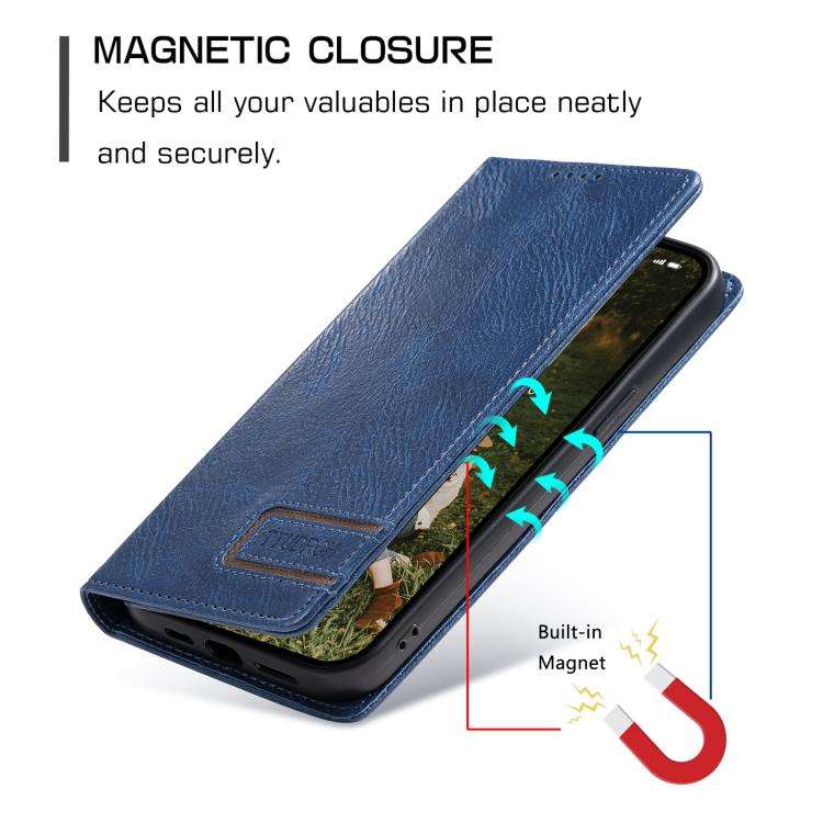 For Motorola Edge 60 Pro TTUDRCH RFID Retro Texture Magnetic Leather Phone Case(Blue)