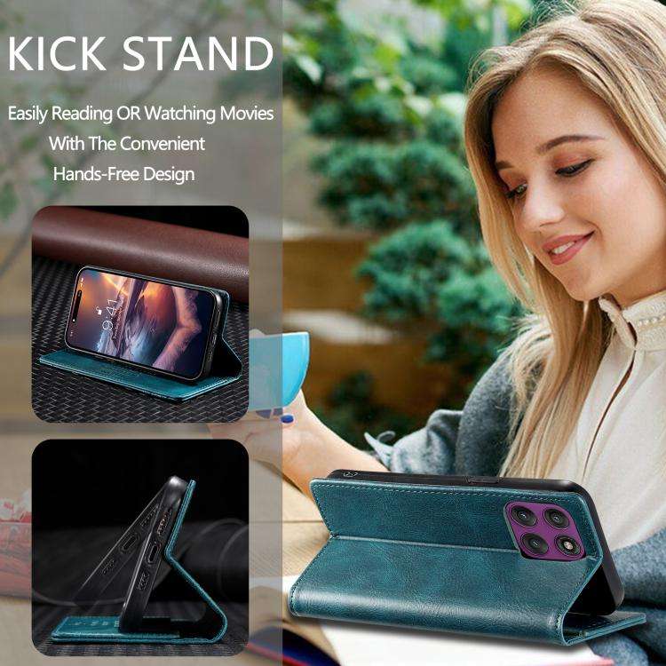For Motorola Edge 60 Pro TTUDRCH RFID Retro Texture Magnetic Leather Phone Case(Greem)