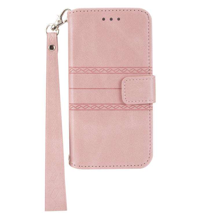 For Huawei Pura 80 Pro 5G / 80 Pro+ 5G Embossed Stripes Skin Feel Leather Phone Case(Pink)