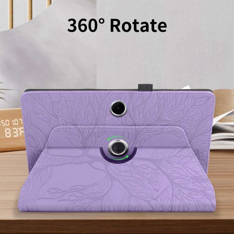 For OPPO Pad SE Tree Life Embossed Rotation Leather Tablet Case(Purple)