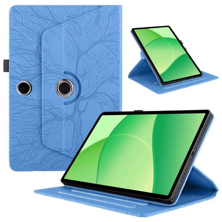 For OPPO Pad SE Tree Life Embossed Rotation Leather Tablet Case(Blue)