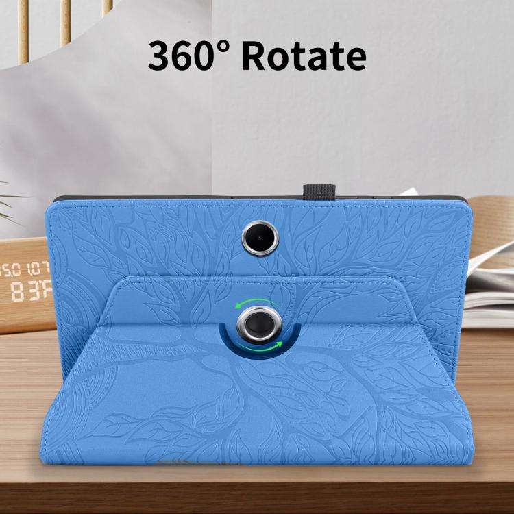 For OPPO Pad SE Tree Life Embossed Rotation Leather Tablet Case(Blue)