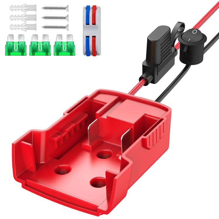 For Milwaukee 18V Lithium Battery DIY With Cable Adapter External Power Adapter Connector, Specif...