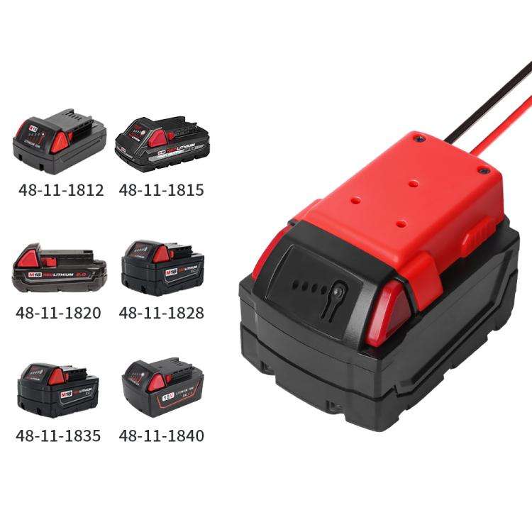 For Milwaukee 18V Lithium Battery DIY With Cable Adapter External Power Adapter Connector, Specif...