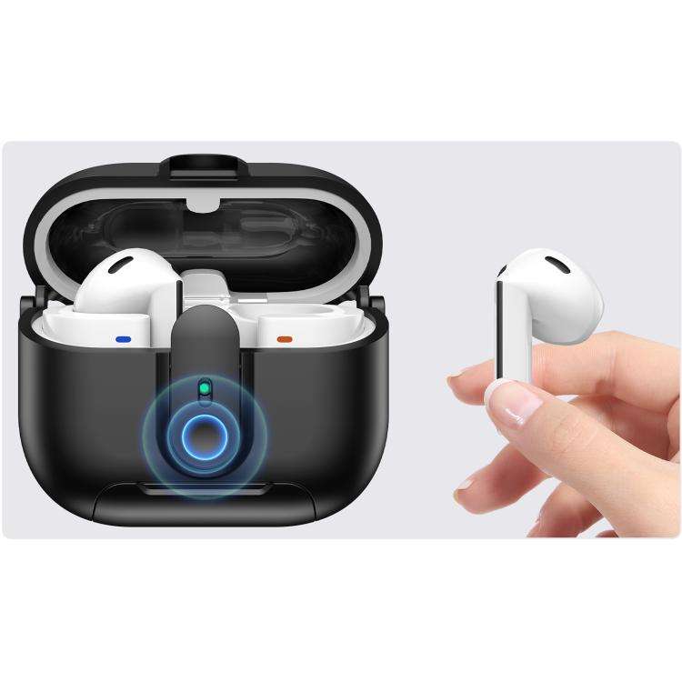 For Samsung Galaxy Buds3 / Buds3 Pro One-piece Holder Wireless Earphones Case with Lanyard(Black ...