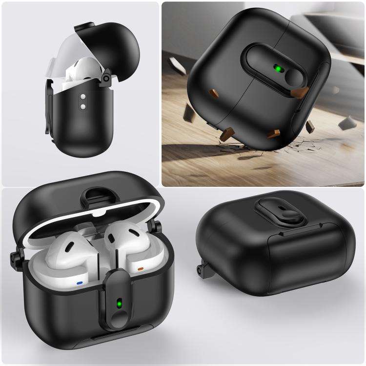 For Samsung Galaxy Buds3 / Buds3 Pro One-piece Holder Wireless Earphones Case with Lanyard(Black ...