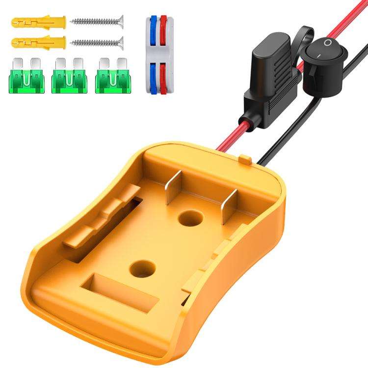 For DeWALT DCB Series 18V / 20V Lithium Battery DIY With Cable Adapter External Power Adapter Con...