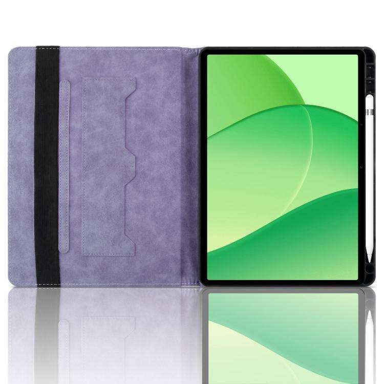 For OPPO Pad SE 11 Rhombus Embossing Leather Tablet Case(Purple)