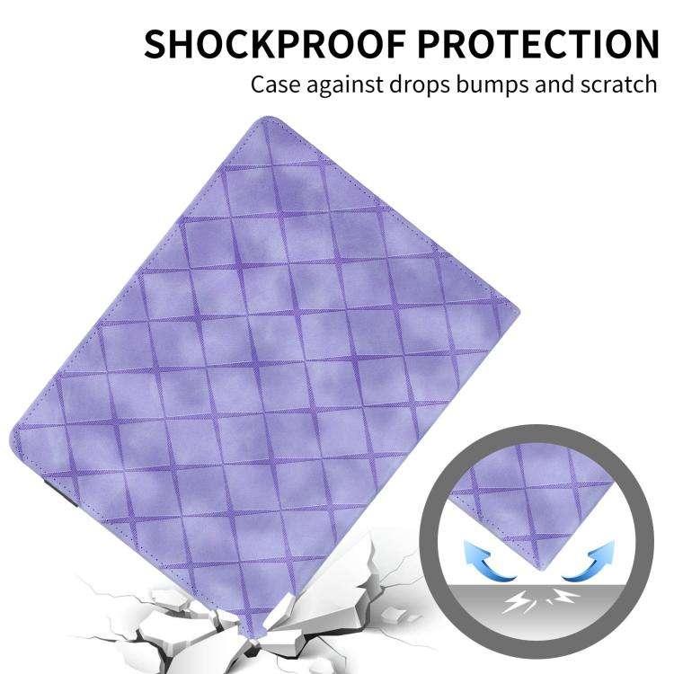 For OPPO Pad SE 11 Rhombus Embossing Leather Tablet Case(Purple)