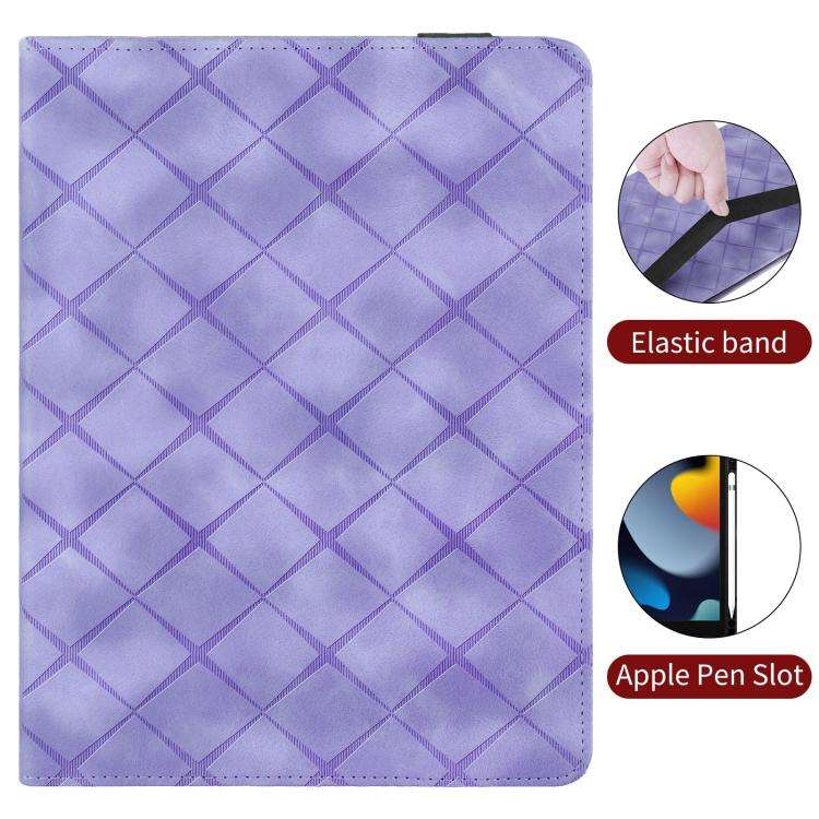 For OPPO Pad SE 11 Rhombus Embossing Leather Tablet Case(Purple)