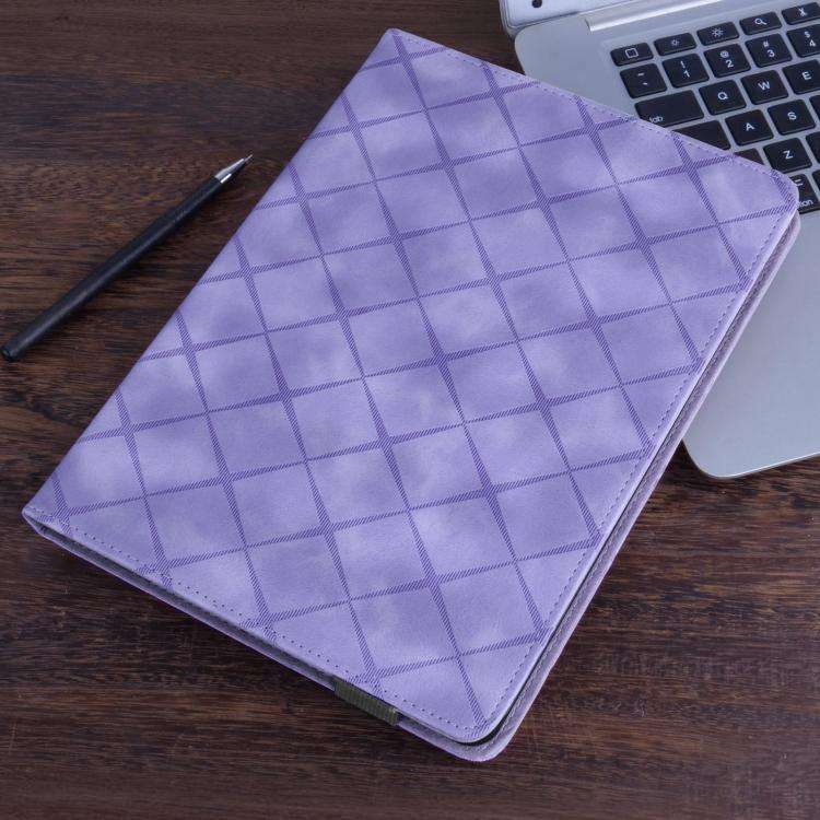 For OPPO Pad SE 11 Rhombus Embossing Leather Tablet Case(Purple)