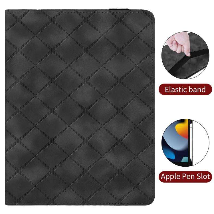 For OPPO Pad SE 11 Rhombus Embossing Leather Tablet Case(Black)