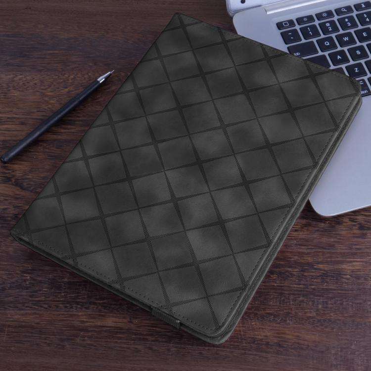For OPPO Pad SE 11 Rhombus Embossing Leather Tablet Case(Black)
