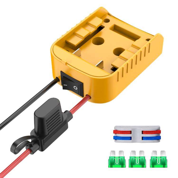 For DeWALT DCB Series 18V / 20V Lithium Battery DIY With Cable And Switch Adapter External Power ...