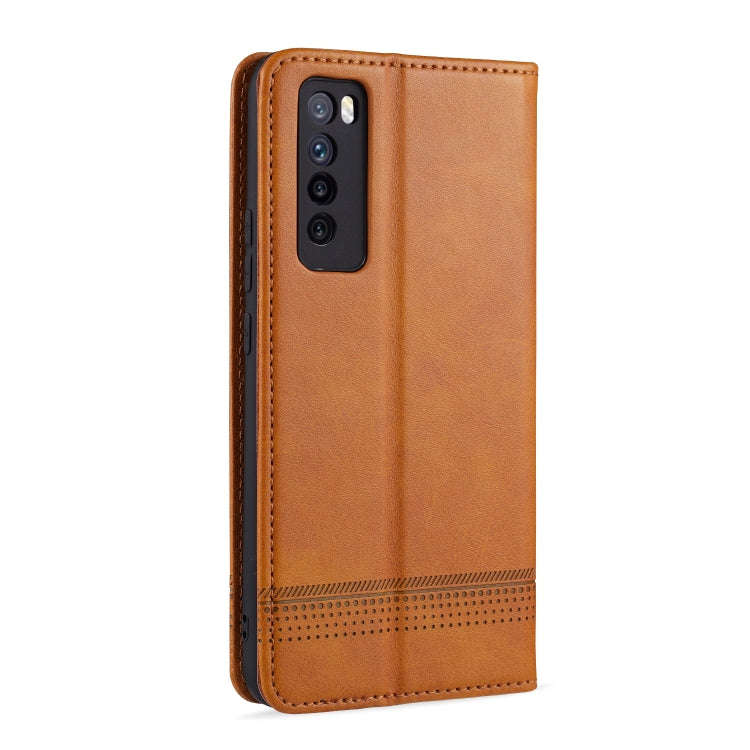 For Huawei Nova 7 AZNS Magnetic Calf Texture Horizontal Flip Leather Case with Card Slots & Holde...