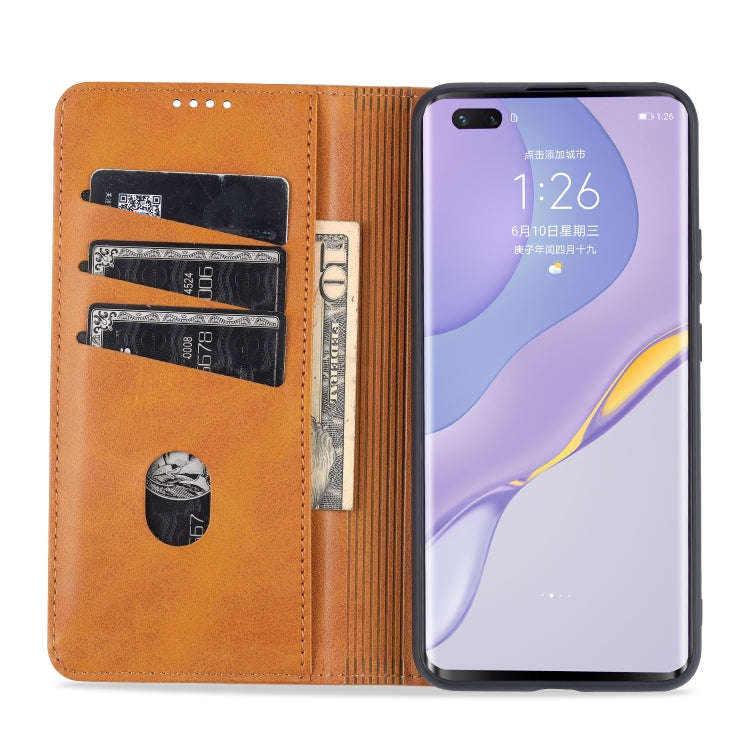 For Huawei Nova 7 AZNS Magnetic Calf Texture Horizontal Flip Leather Case with Card Slots & Holde...