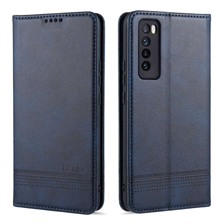 For Huawei Nova 7 AZNS Magnetic Calf Texture Horizontal Flip Leather Case with Card Slots & Holde...