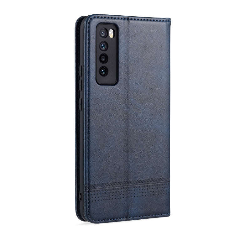 For Huawei Nova 7 AZNS Magnetic Calf Texture Horizontal Flip Leather Case with Card Slots & Holde...