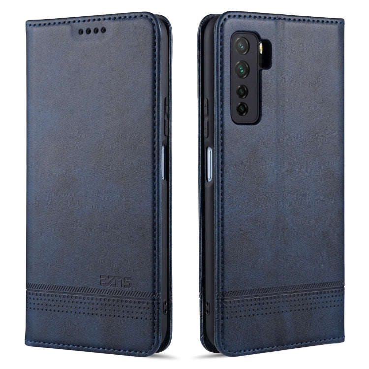 For Huawei Nova 7 SE AZNS Magnetic Calf Texture Horizontal Flip Leather Case with Card Slots & Ho...