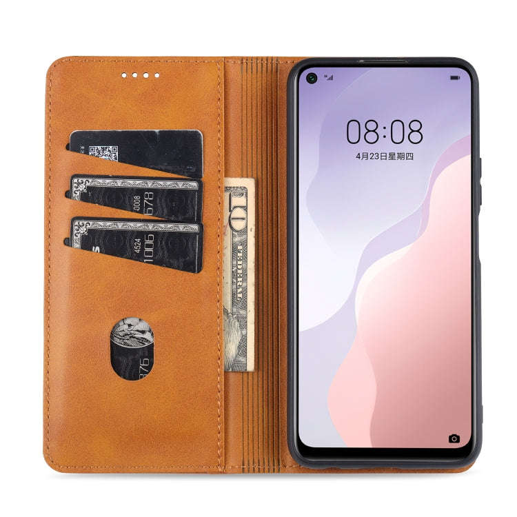For Huawei Nova 7 SE AZNS Magnetic Calf Texture Horizontal Flip Leather Case with Card Slots & Ho...