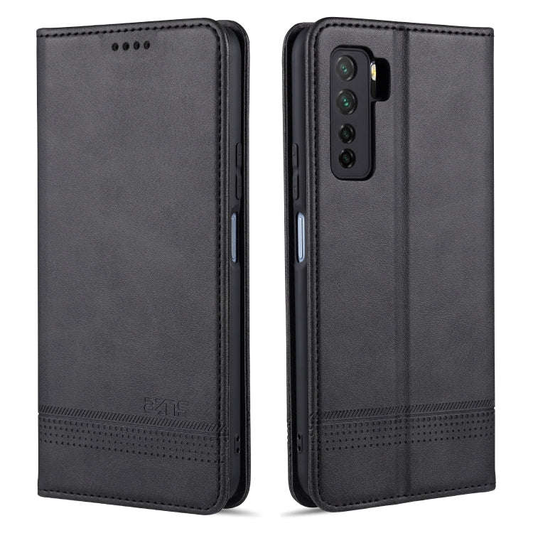 For Huawei Nova 7 SE AZNS Magnetic Calf Texture Horizontal Flip Leather Case with Card Slots & Ho...