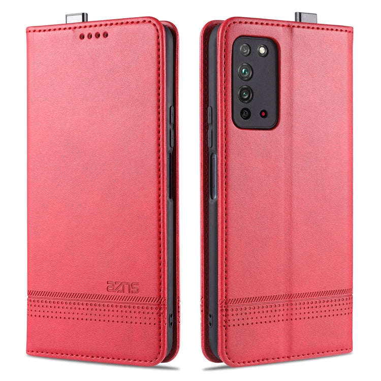 For Huawei Honor X10 AZNS Magnetic Calf Texture Horizontal Flip Leather Case with Card Slots & Ho...