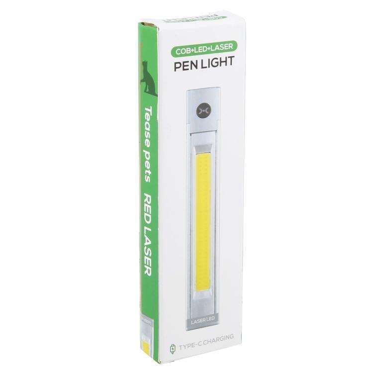 DXC-512 Multifunctional Pen Lamp Work Flashlight with Red Laser Light(Silver)