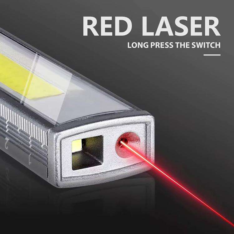 DXC-512 Multifunctional Pen Lamp Work Flashlight with Red Laser Light(Silver)