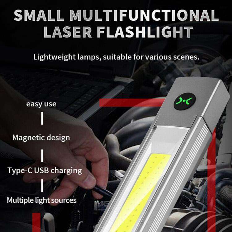 DXC-512 Multifunctional Pen Lamp Work Flashlight with Red Laser Light(Silver)
