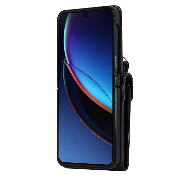 For Motorola Razr 40 Ultra Ring Holder RFID Card Slot Phone Case(Black)